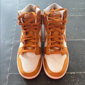 Nike High-Top Sneakers in Orange and White